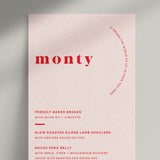 Ruby // Personalised Dinner Menu